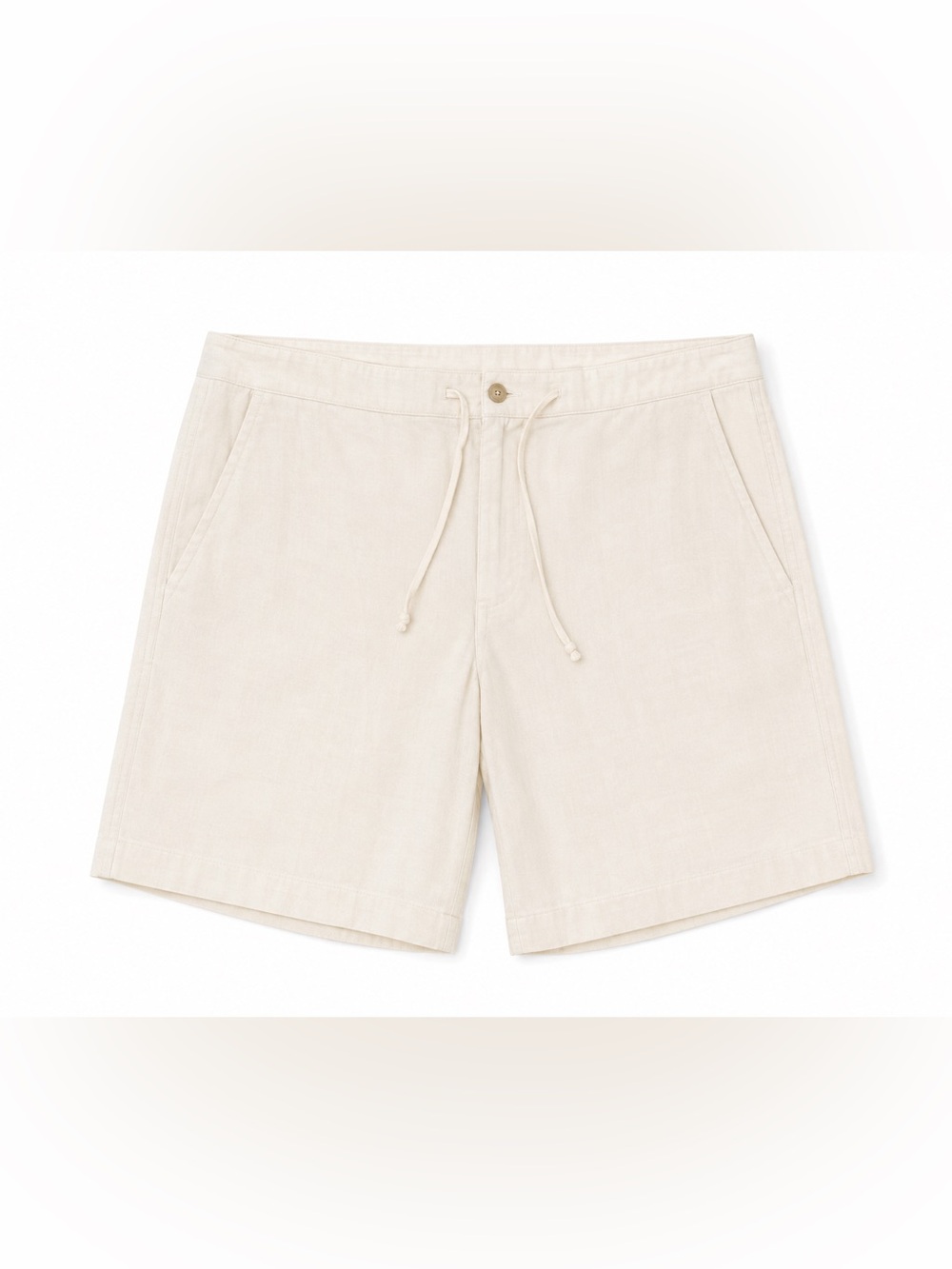 Elan Men's Drawstring Linen-Blend Shorts in Cream